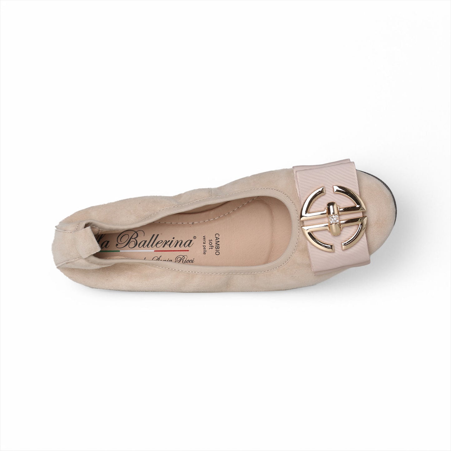 LA BALLERINA CAMOSCIO BEIGE MARTINA DIAMANT ORO- LG4 UVP 149,90