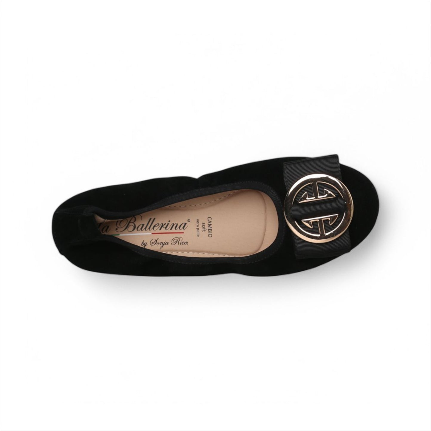 LA BALLERINA CAMOSCIO NERO LINDA ORO - LG1 UVP 149,90