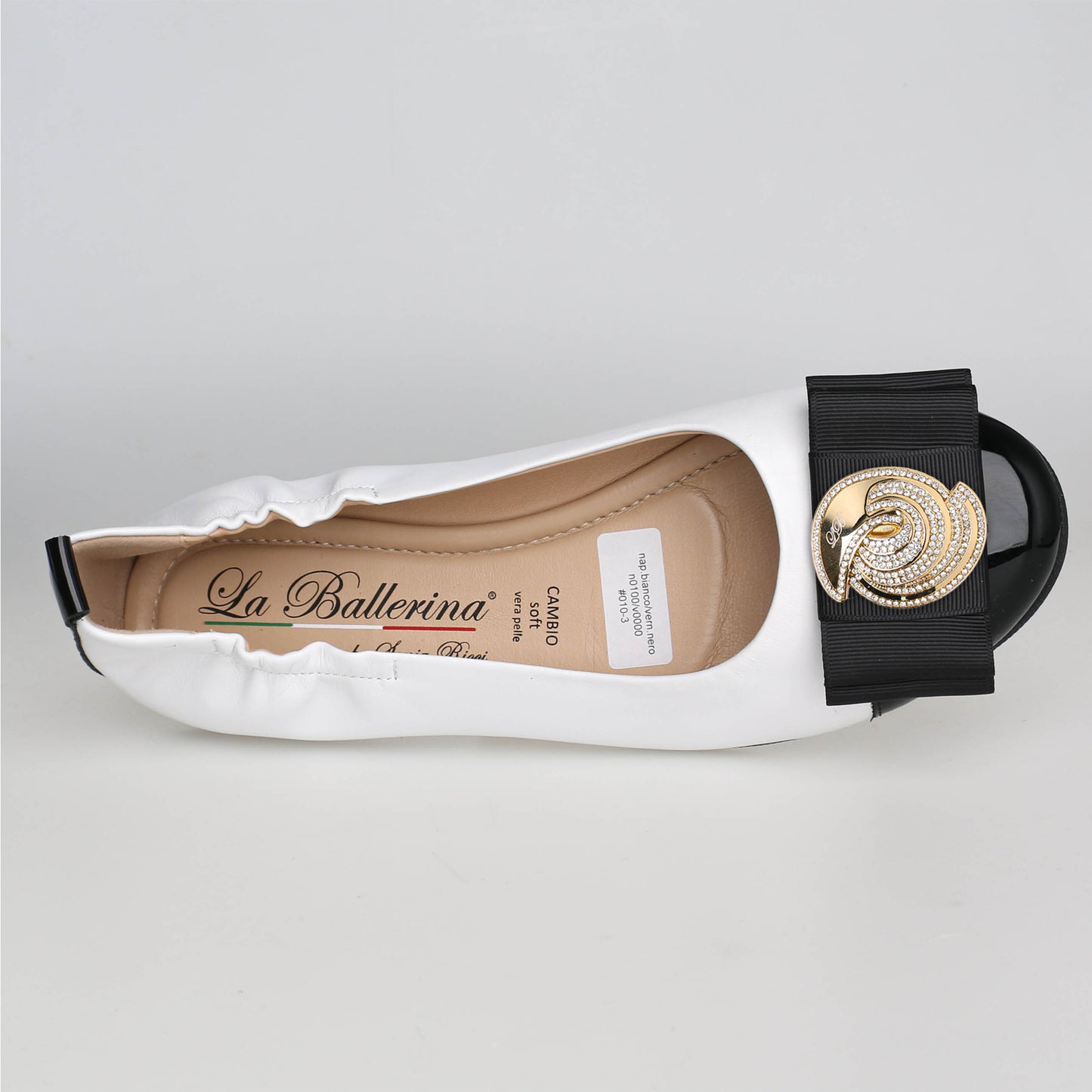 NAPPA BIANCO / VERNICE NERO NICOLA LB ORO & LINDA ORO